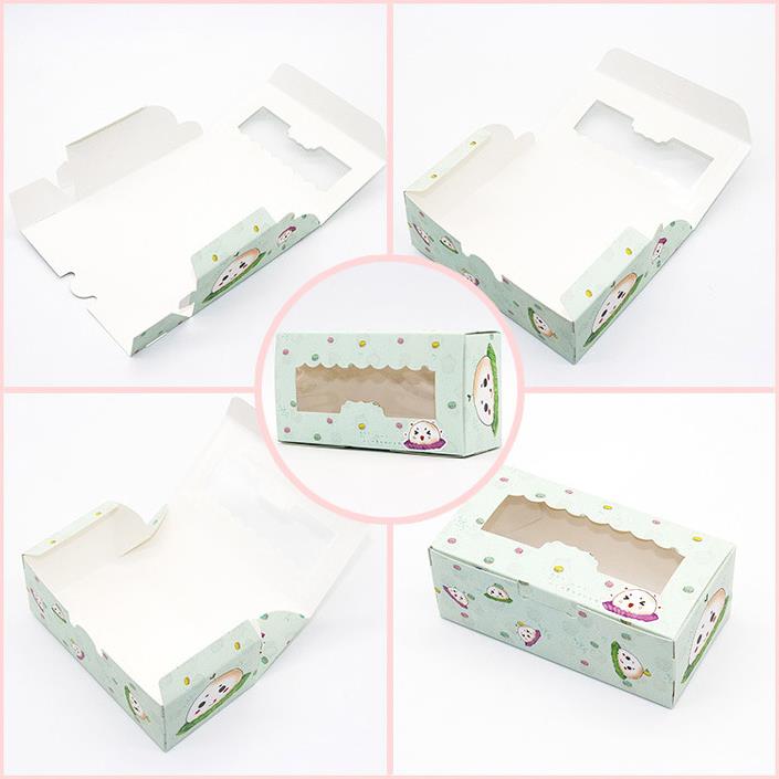 Scatola di carta per biscotti, macaron, cupcake, ciambelle, caramelle, matrimonio, con finestra trasparente