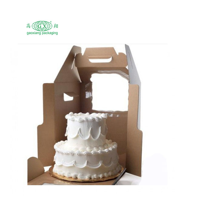 Contenitore alto usa e getta in cartone bianco Scatola porta torta a 2 o 3 strati con finestra con manico