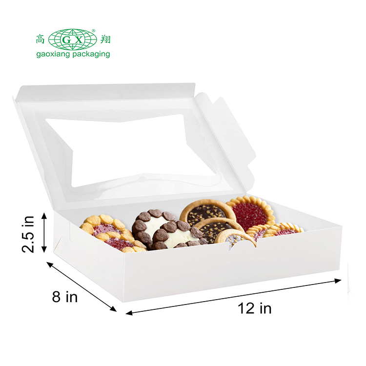 Scatola di carta per biscotti, macaron, cupcake, ciambelle, caramelle, matrimonio, con finestra trasparente
