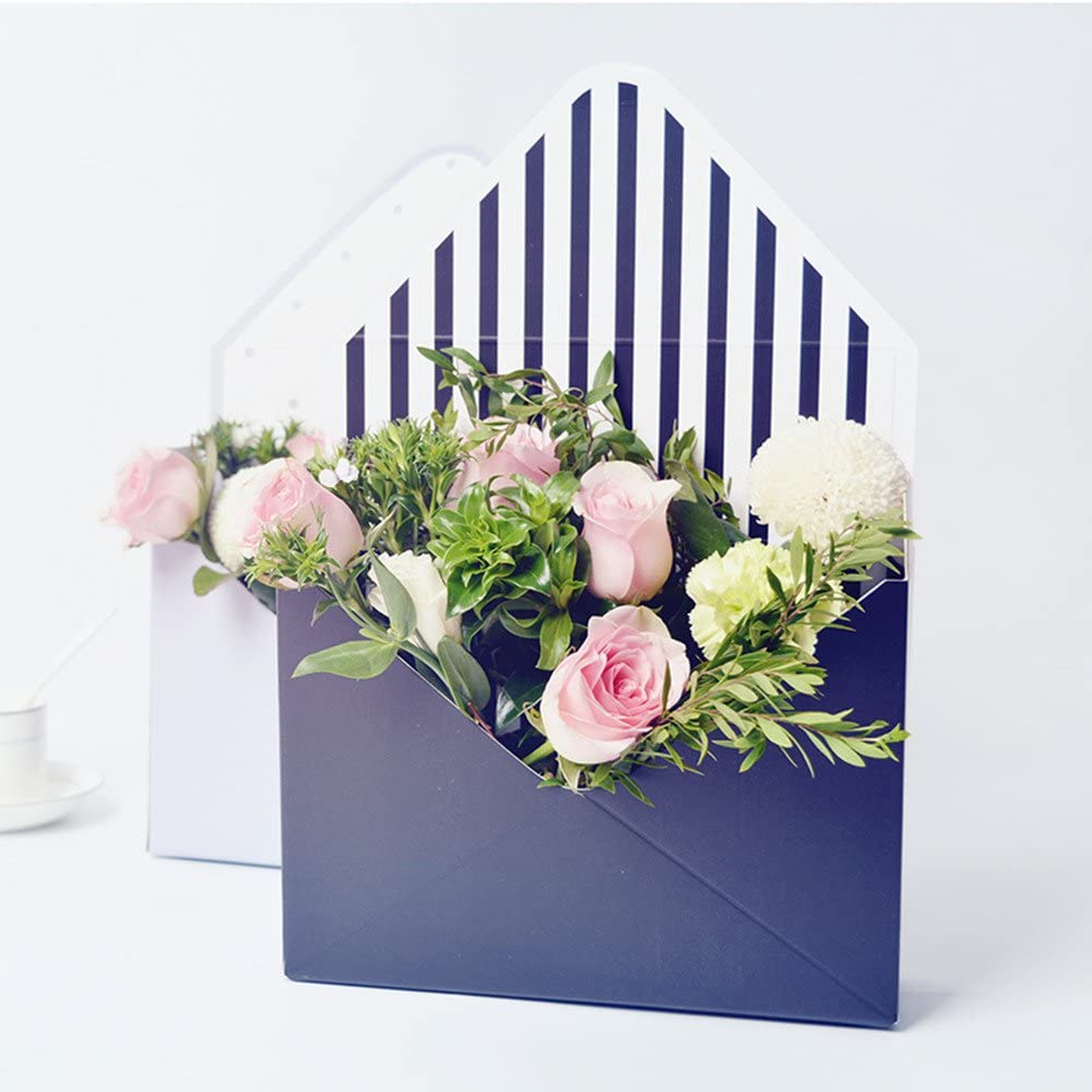 Scatola regalo di lusso in carta da imballaggio per fiori con busta di san valentino in cartone con logo personalizzato natalizio