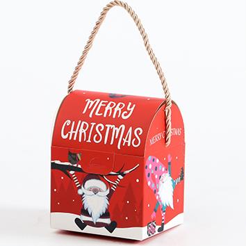 Sacchetto di carta della mela di natale della borsa piegante del regalo di natale creativo all'ingrosso su ordinazione