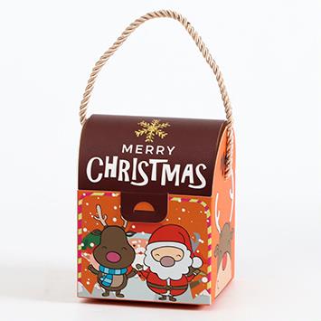 Sacchetto di carta della mela di natale della borsa piegante del regalo di natale creativo all'ingrosso su ordinazione