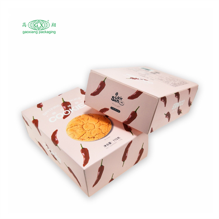 Commercio all'ingrosso logo personalizzato design noci e noccioli scatola di carta alimenti biscotti scatola di carta da imballaggio