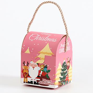 Sacchetto di carta della mela di natale della borsa piegante del regalo di natale creativo all'ingrosso su ordinazione