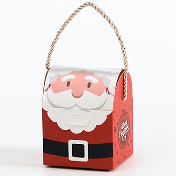 Sacchetto di carta della mela di natale della borsa piegante del regalo di natale creativo all'ingrosso su ordinazione