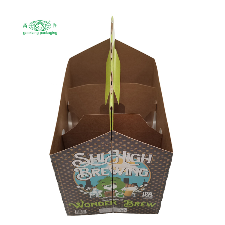 Confezione di bottiglie di birra in cartone ondulato di carta fatta in casa di alta qualità personalizzata