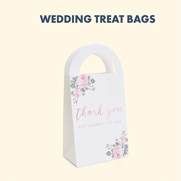 Commercio all'ingrosso di alta qualità grazie sacchetti di carta per matrimoni personalizzati per confezioni regalo