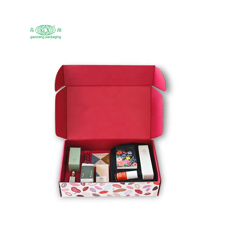 Scatola di carta ondulata con logo personalizzato all'ingrosso scatola di imballaggio cosmetica pieghevole scatola postale di spedizione