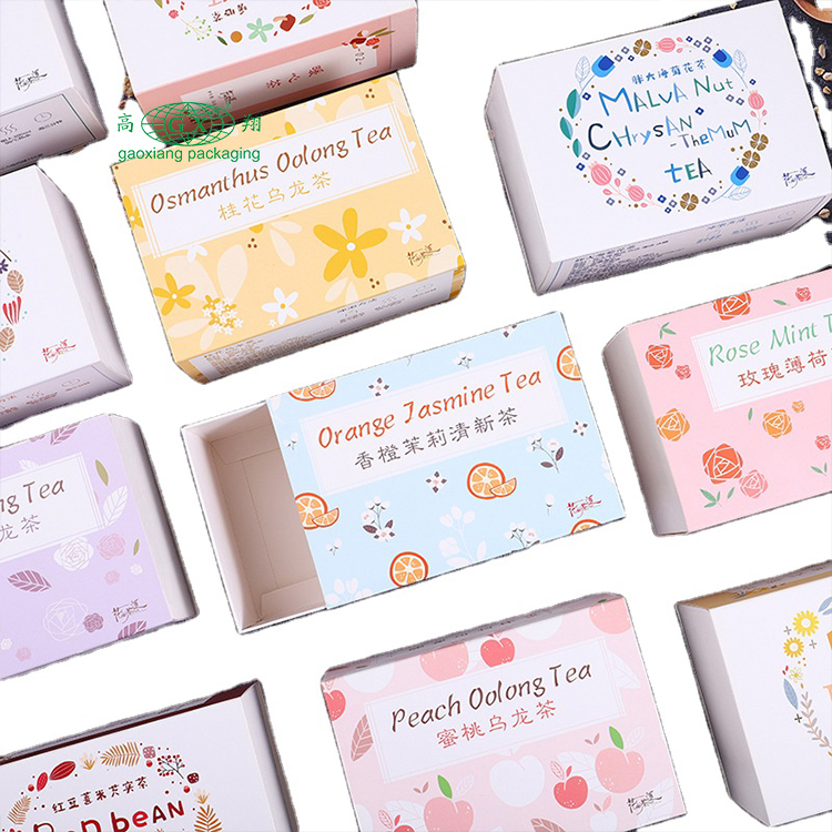 Logo personalizzato piccola bustina di tè confezione regalo cartone scatola da tè di carta