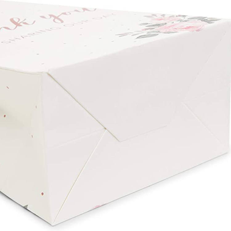 Commercio all'ingrosso di alta qualità grazie sacchetti di carta per matrimoni personalizzati per confezioni regalo