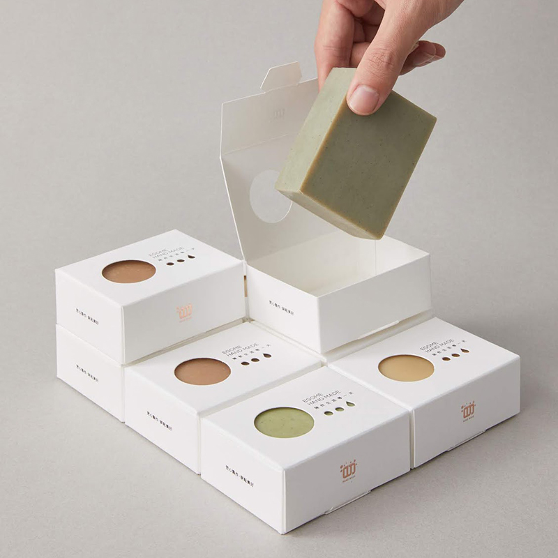 Confezione regalo personalizzata per sapone piccola confezione in cartone ecologico scatole di carta kraft per sapone fatto in casa con finestra