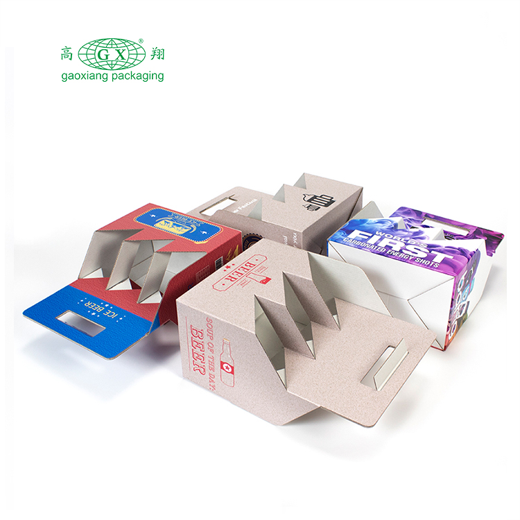 Scatola portabottiglie per bevande di vino in cartone kraft personalizzato scatola di cartone ondulato da 6 confezioni di birra