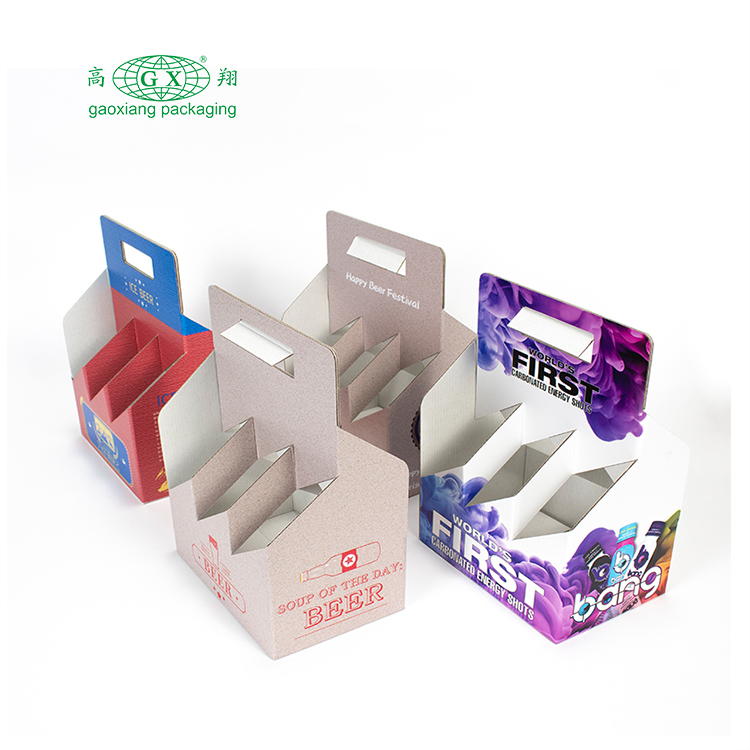 Scatola portabottiglie per bevande di vino in cartone kraft personalizzato scatola di cartone ondulato da 6 confezioni di birra