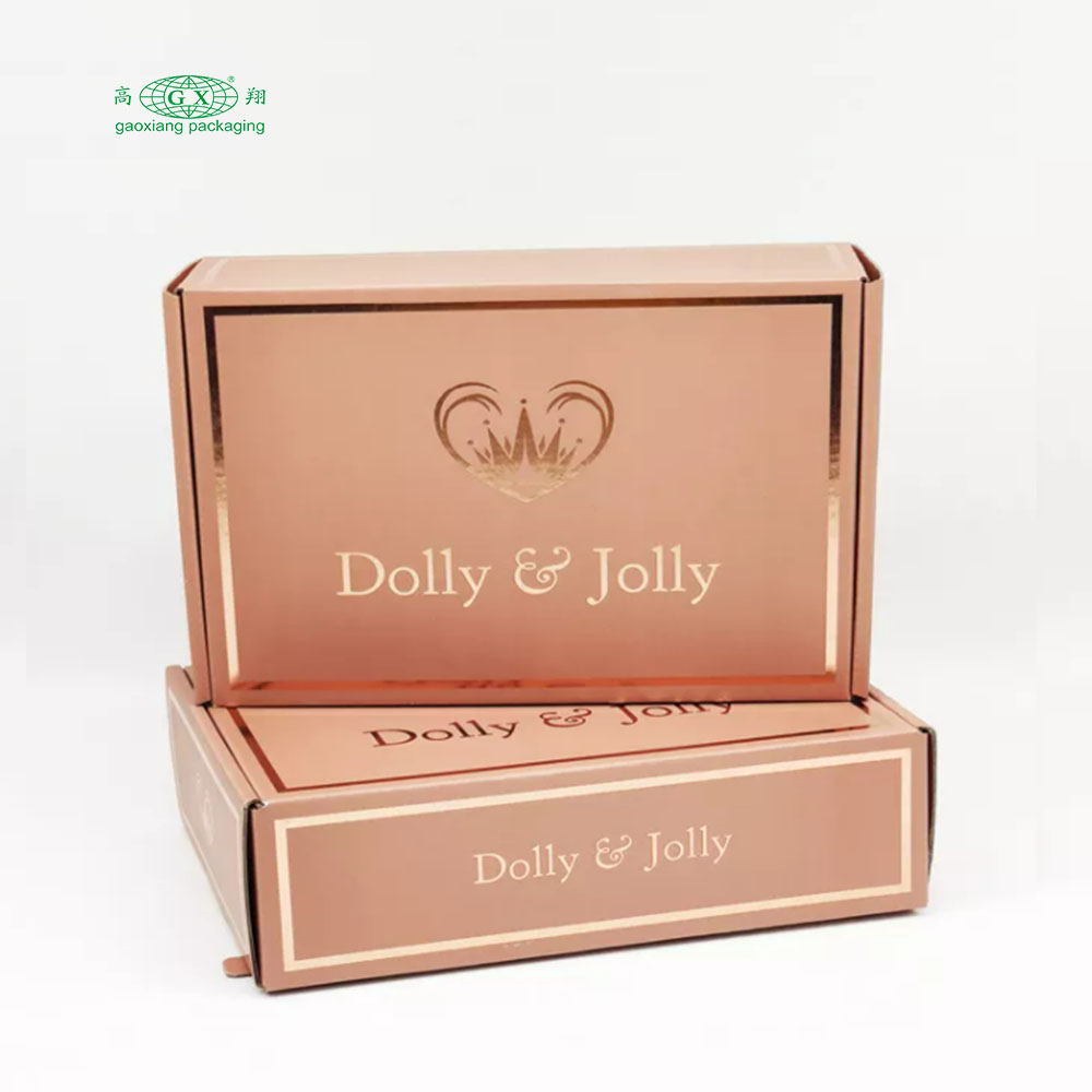 Logo personalizzato colorato carta ondulata rosa imballaggio cosmetico ciglia scatola di spedizione postale scatole personalizzate