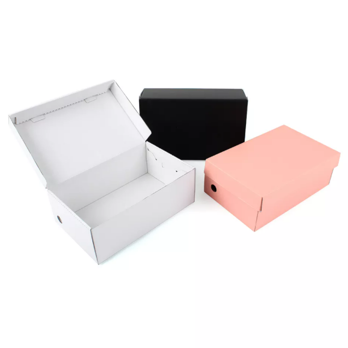 Scatole per scarpe personalizzate in cartone di lusso all'ingrosso con scatola ondulata bianca con logo personalizzato