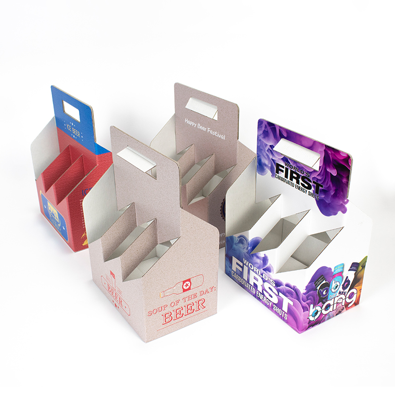 Scatola portabottiglie per bevande di vino in cartone kraft personalizzato scatola di cartone ondulato da 6 confezioni di birra