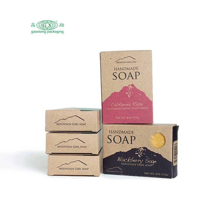 Scatola di carta kraft per imballaggio di sapone fatto a mano fustellato
