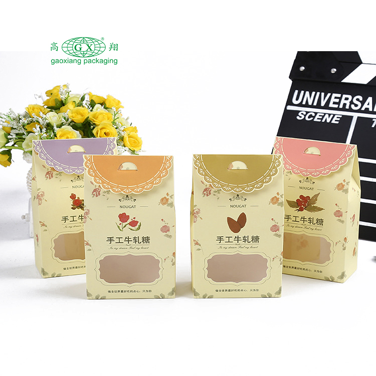 Scatola di carta da imballaggio personalizzata candynutschocolatebiscuit con finestra