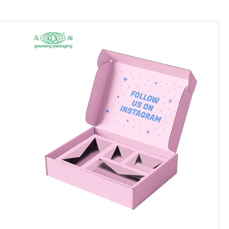 Scatola di cartone per la cura della pelle cosmetica di grandi dimensioni con logo personalizzato stampato scatola di imballaggio per spedizione ondulata con inserto