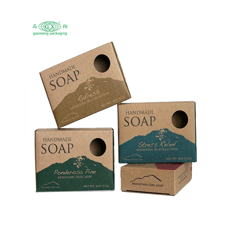 Scatola di carta kraft per imballaggio di sapone fatto a mano fustellato