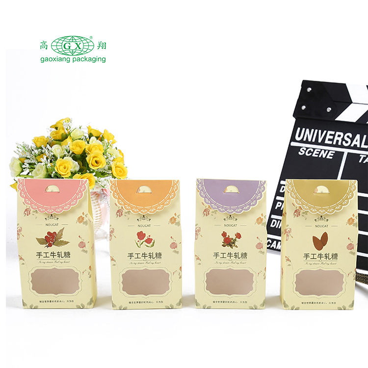 Scatola di carta da imballaggio personalizzata candynutschocolatebiscuit con finestra