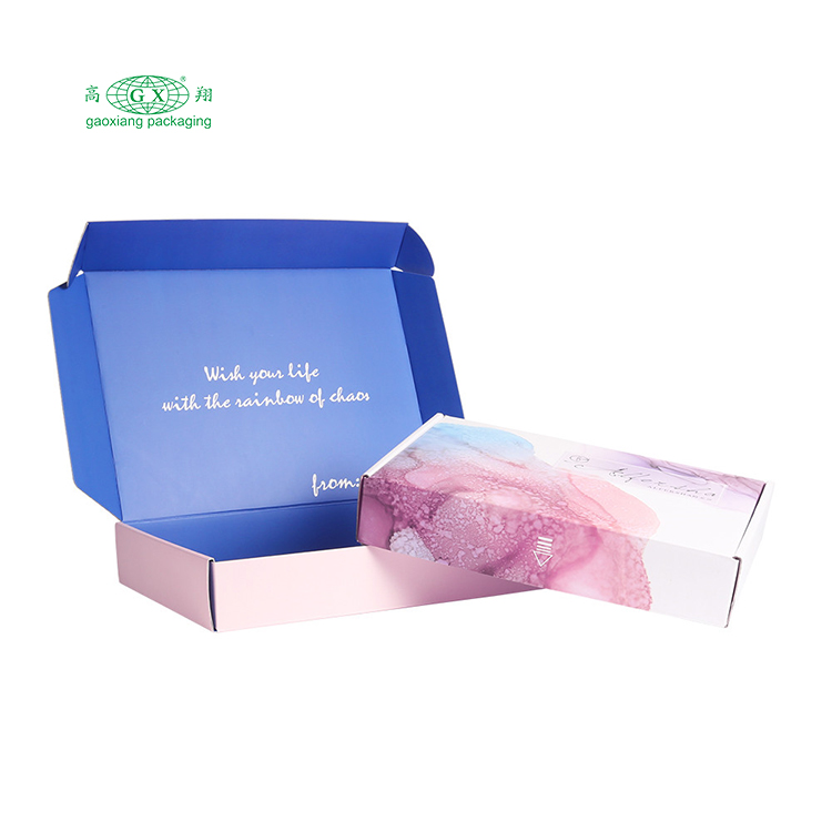 Logo personalizzato stampato biancheria intima personalizzata abbigliamento di bellezza scatole di imballaggio di carta ondulata confezione di scatole di colori