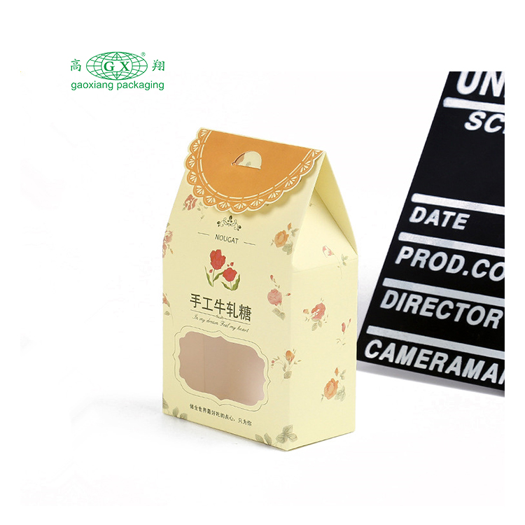 Scatola di carta da imballaggio personalizzata candynutschocolatebiscuit con finestra