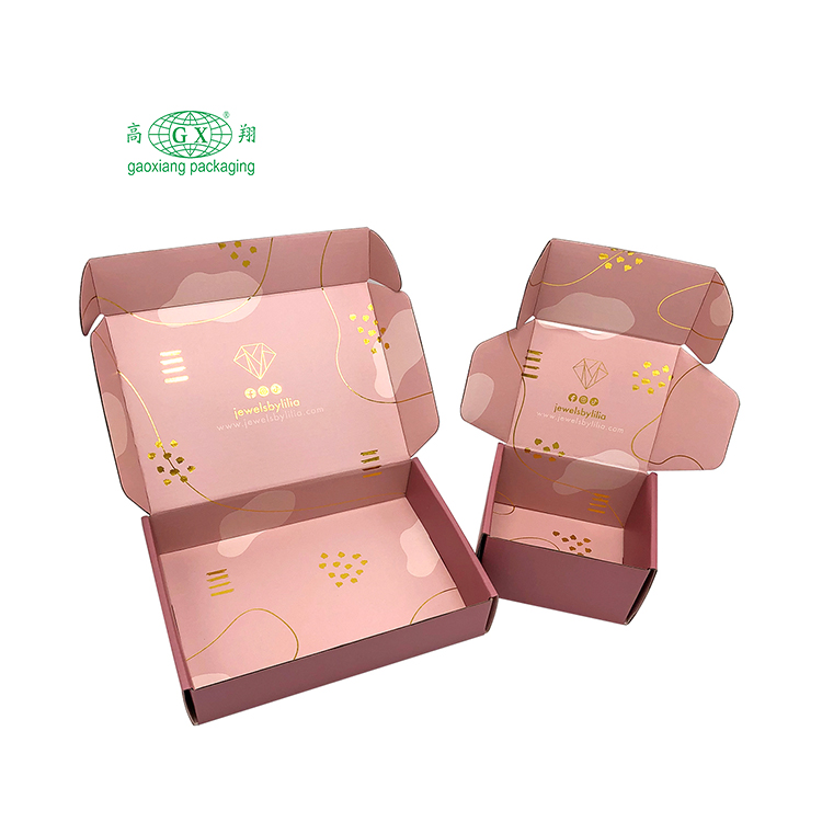 Logo personalizzato di lusso piccola collana anello earing scatola di spedizione corrugata mailer gioielli scatole di spedizione per l'imballaggio dei gioielli