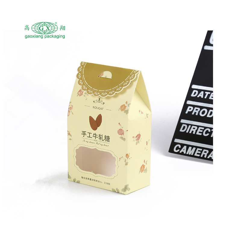 Scatola di carta da imballaggio personalizzata candynutschocolatebiscuit con finestra