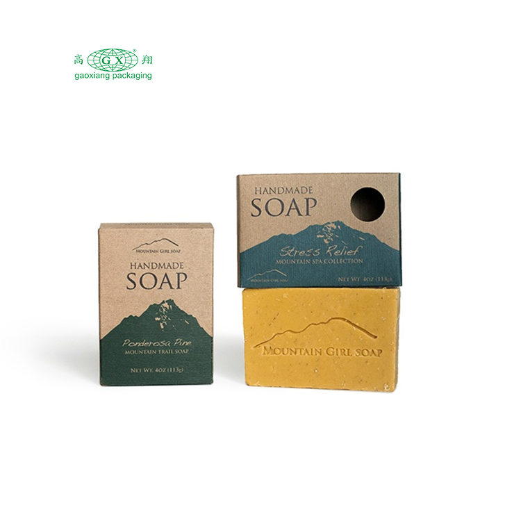 Scatola di carta kraft per imballaggio di sapone fatto a mano fustellato
