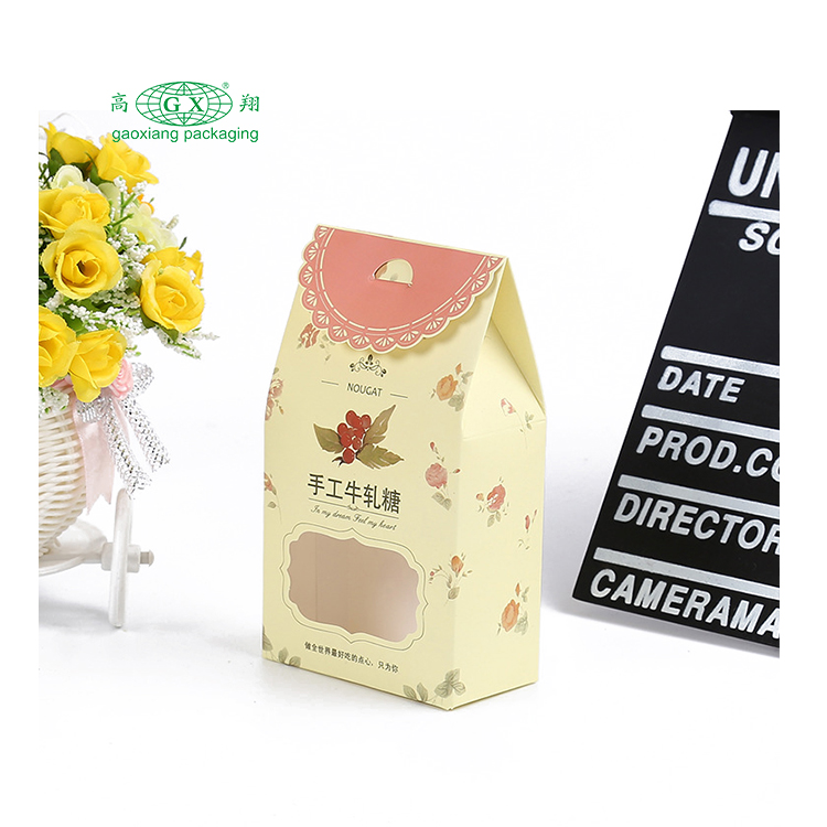 Scatola di carta da imballaggio personalizzata candynutschocolatebiscuit con finestra
