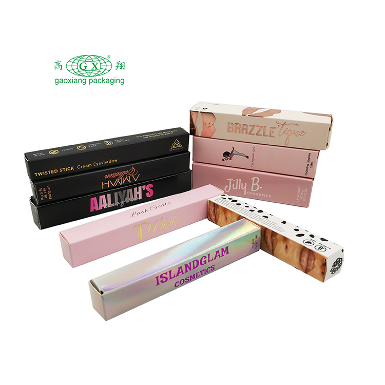 Scatole di carta per imballaggio tubo Lipgloss di lusso personalizzate all'ingrosso con logo