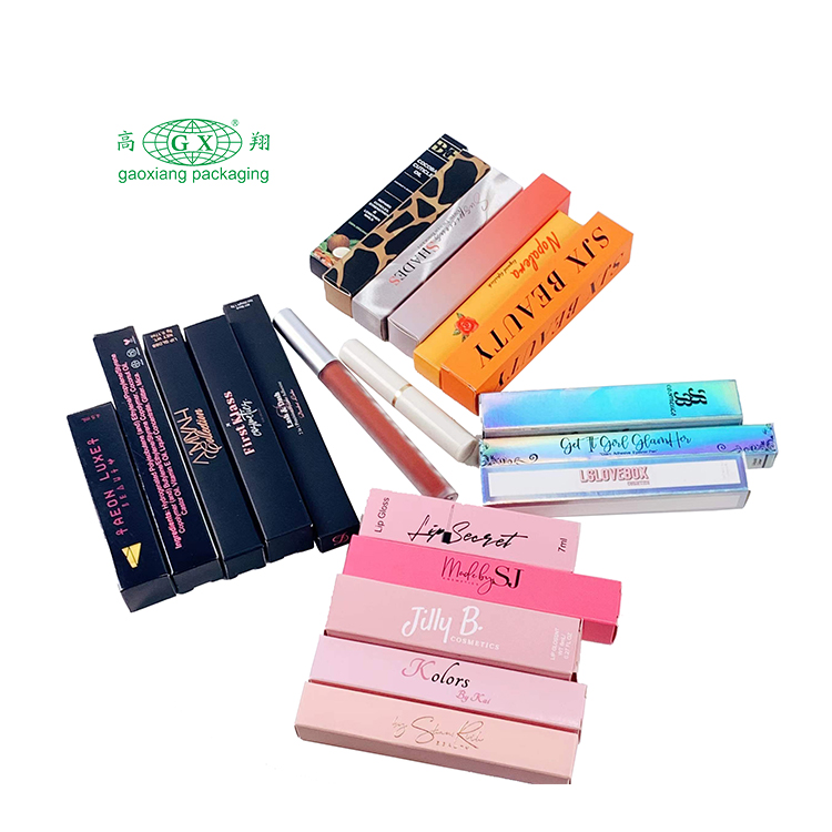 Scatole di carta per imballaggio tubo Lipgloss di lusso personalizzate all'ingrosso con logo