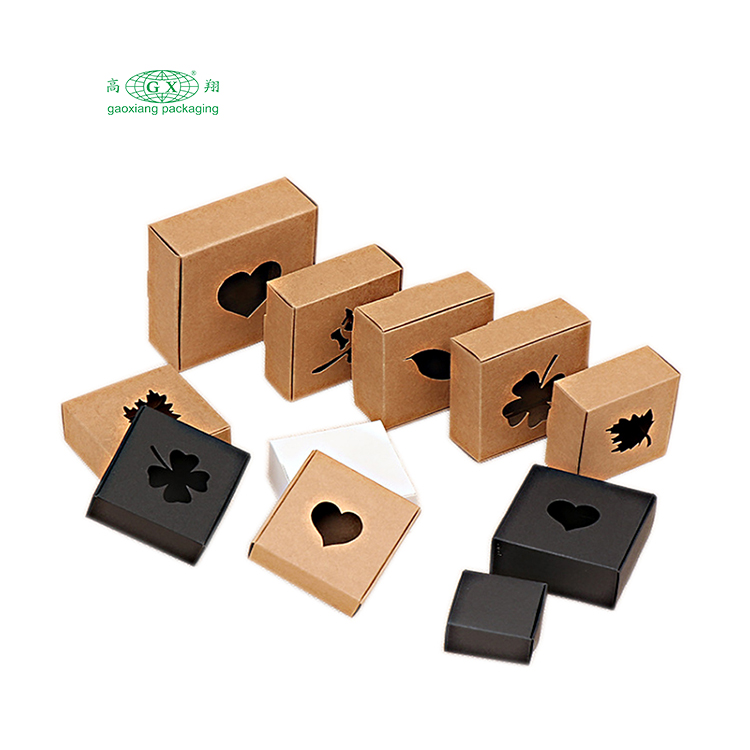 Scatola di sapone kraft per imballaggio in cartone nero con logo design personalizzato all'ingrosso