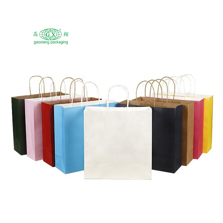 Sacchetto di carta con manico per regali di lusso per lo shopping Sacchetto di carta personalizzato per sacchetti di carta kraft di Natale