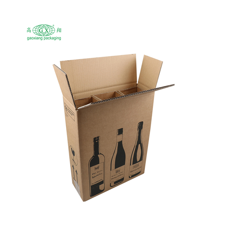Confezione di scatole di vino per bevande in cartone ondulato per la spedizione di bottiglie di vino personalizzate di alta qualità