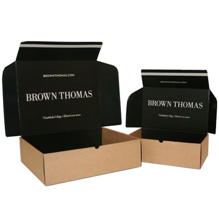 Personalizzato eco nero marrone ondulato set regalo artigianale mailer spedizione postale imballaggio carta caffè scatola di imballaggio cartone